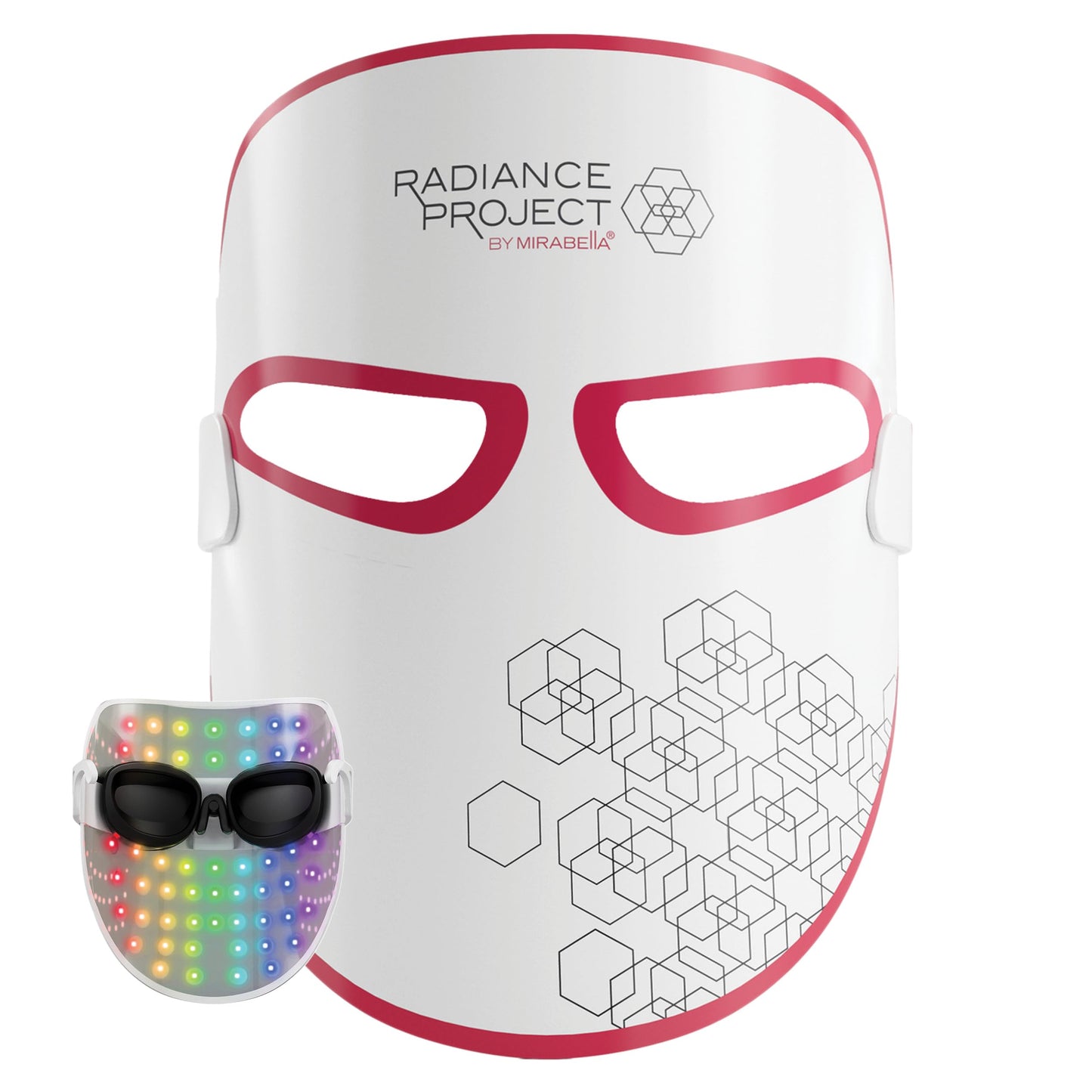 Mirabella 7 Color LED Light Therapy for Face w/Near Infrared Light - Wireless Rechargeable Multicolor & Red Light Therapy Mask for Acne Wrinkles & Skincare (1 Mask)